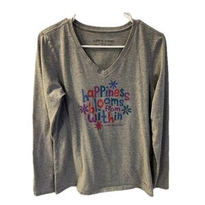 Life is Good long sleeve vee-neck tee. Size medium.  Good used condition.